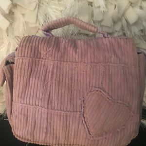 Classic girls lilac corduroy handbag.